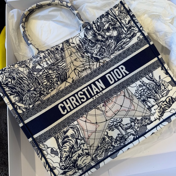 Cristian Dior Large Book Tote Around The World - Picture 1 of 9